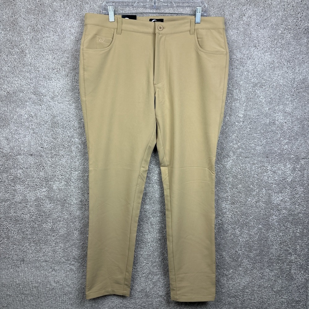 Zyia Active Men's NWT Beige Slim Fit Office Travel Chino Pants XL (38)‎